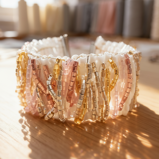 Blush Mosaic Miyuki Statement Cuff