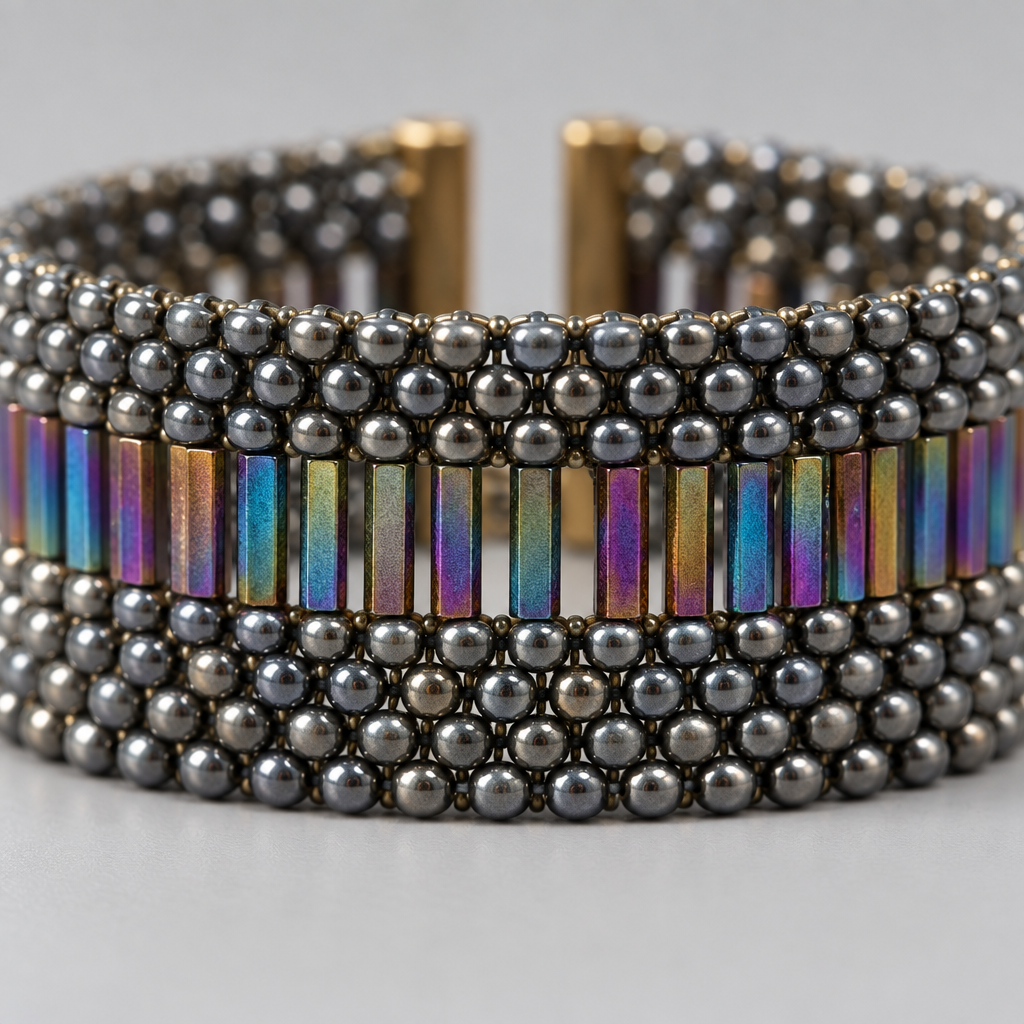 detailed view of miyuki cuff bracelet