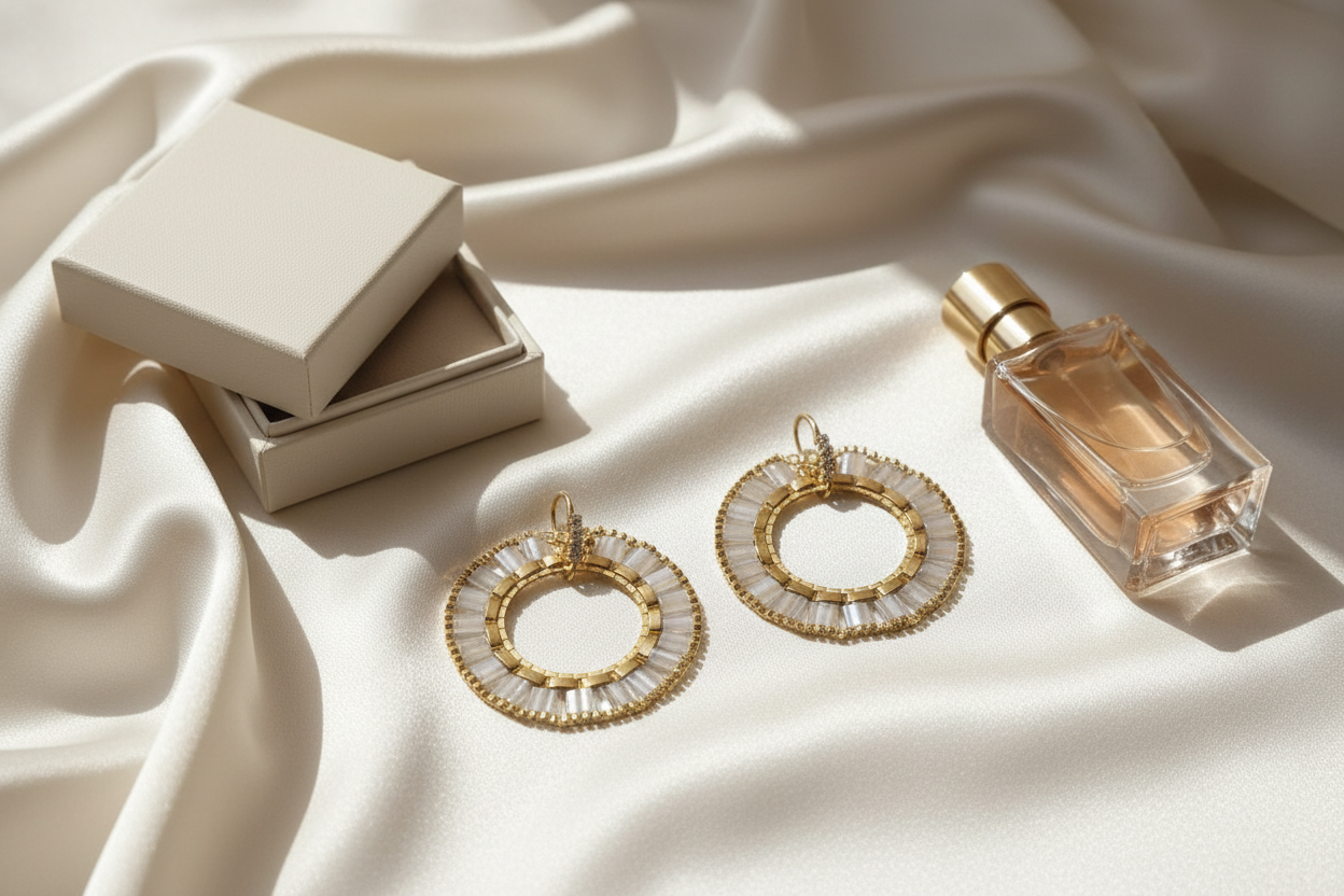 Luminous Halo Miyuki Tila Earrings