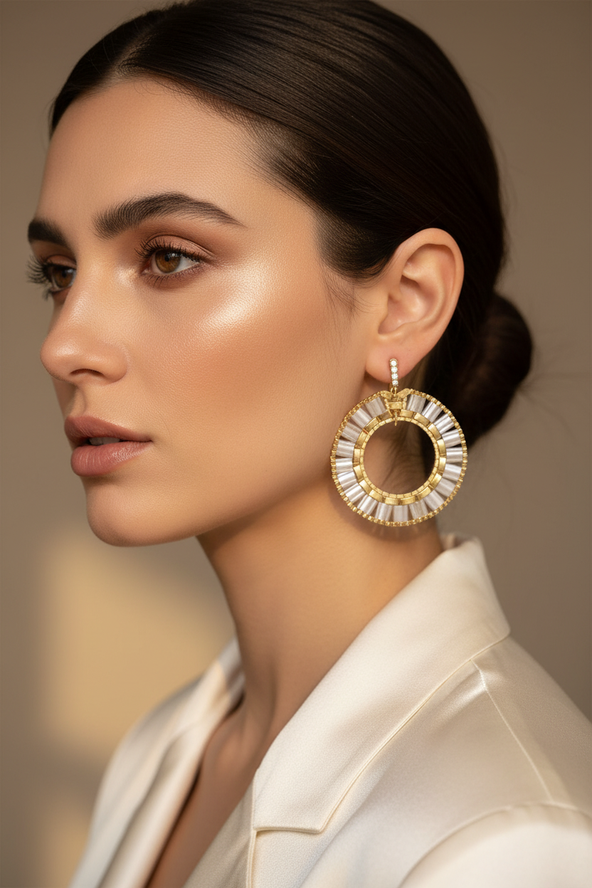 Luminous Halo Miyuki Tila Earrings
