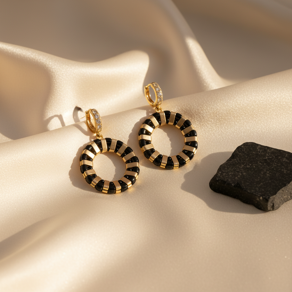 Noir Halo Earrings