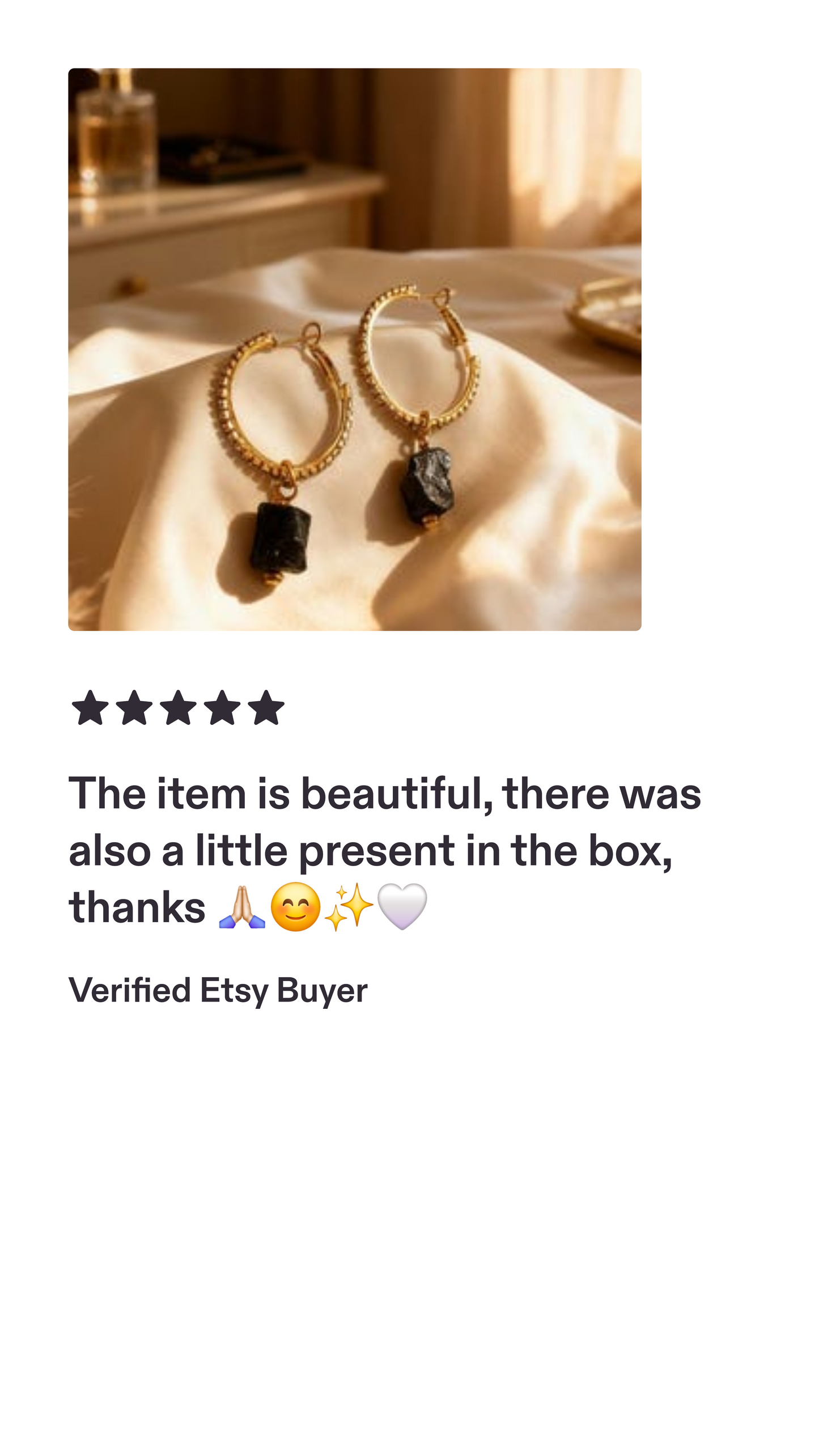 Eclipse Glow Black Tourmaline Hoop Earrings