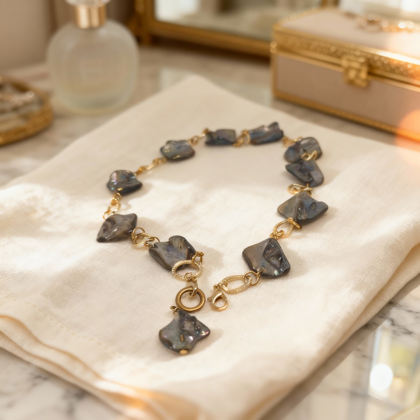 Sculpted Tide Mother-of-Pearl Necklace