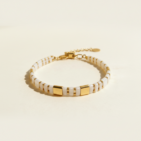 Ivory Gold Line Bracelet